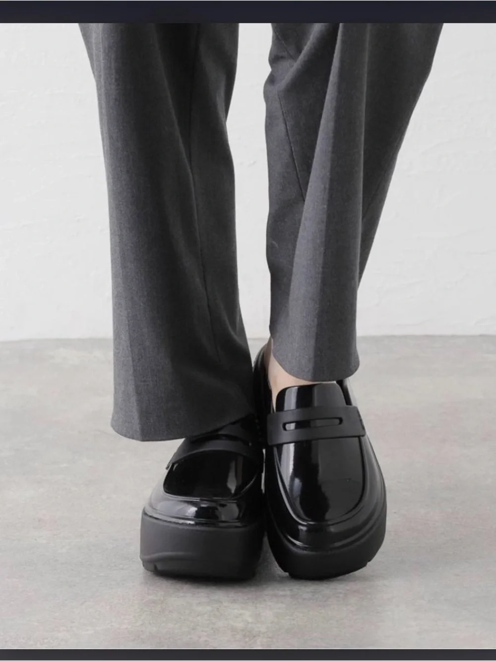 CROCS Black Patent Platform Mary Jane Loafers - Picture 9 of 12